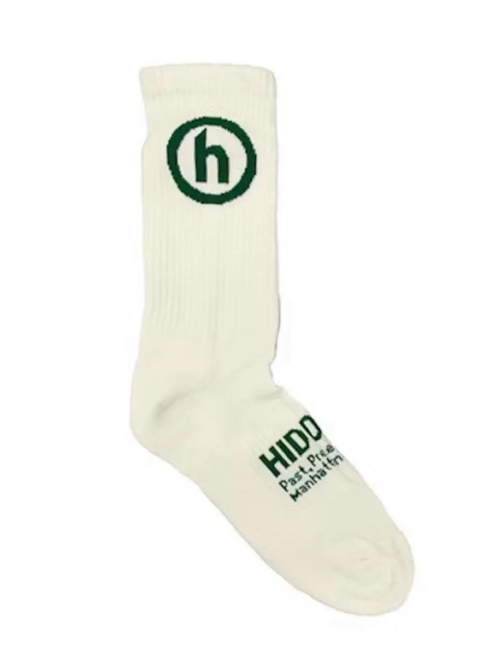 HIDDEN NY H LOGO MADE IN AMERICA SOCKS GREEN/WHITE ONE SIZE NWT